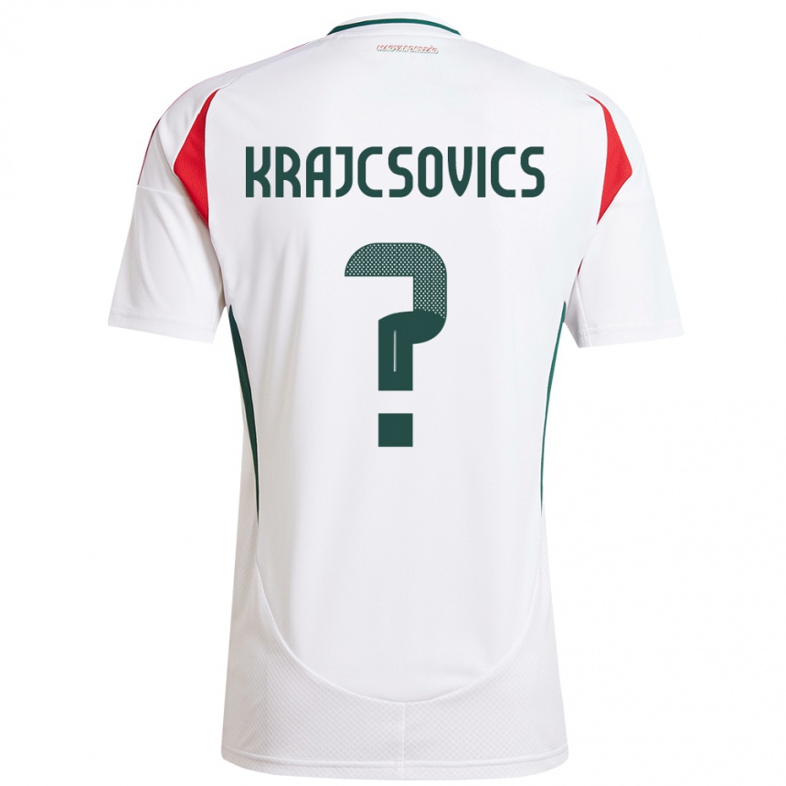 Kids Football Hungary Ábel Krajcsovics #0 White Away Jersey 24-26 T-Shirt Canada