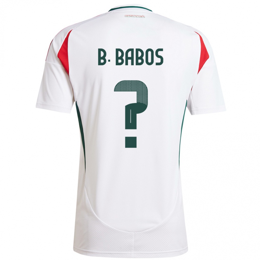 Kids Football Hungary Bence Babos #0 White Away Jersey 24-26 T-Shirt Canada