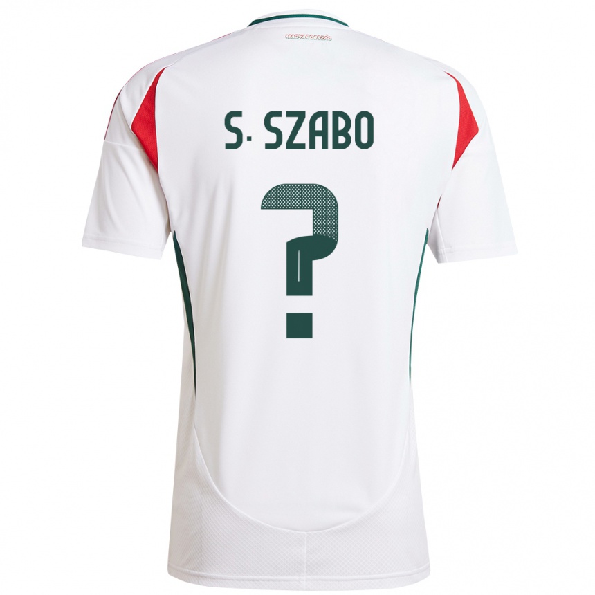 Kids Football Hungary Szilárd Szabó #0 White Away Jersey 24-26 T-Shirt Canada