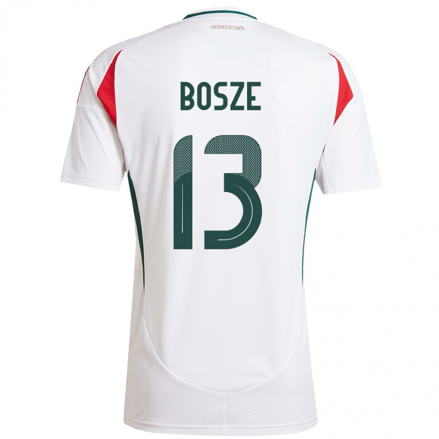 Kids Football Hungary Levente Bősze #13 White Away Jersey 24-26 T-Shirt Canada