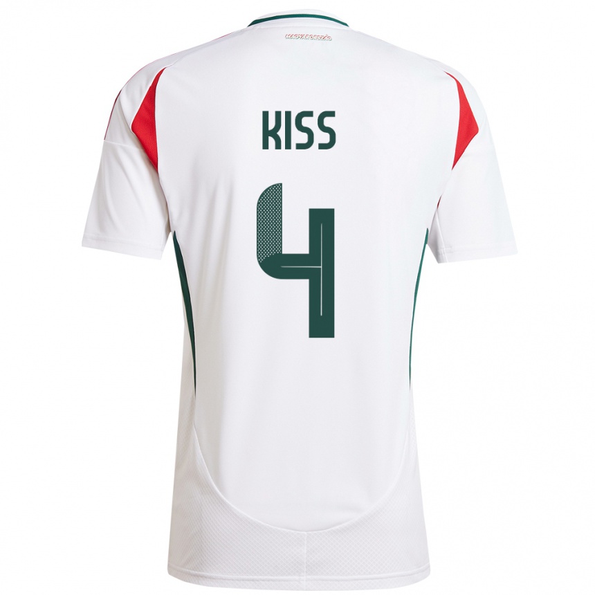 Kids Football Hungary Bálint Kiss #4 White Away Jersey 24-26 T-Shirt Canada