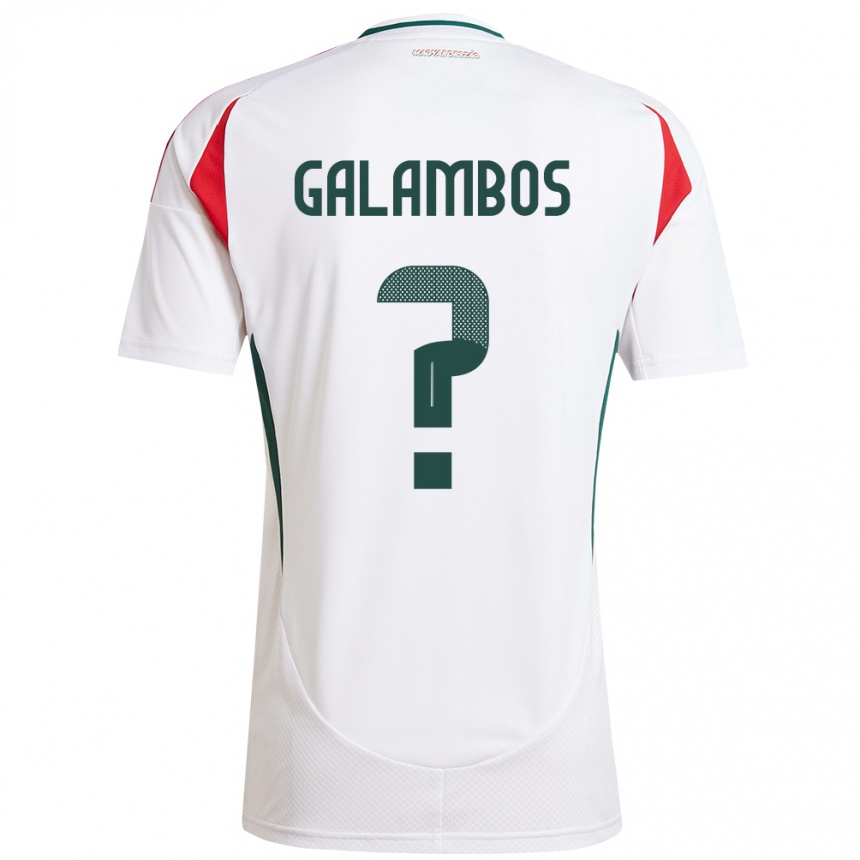 Kids Football Hungary János Galambos #0 White Away Jersey 24-26 T-Shirt Canada