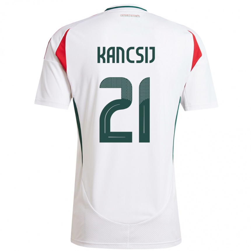 Kids Football Hungary Artúr Kancsij #21 White Away Jersey 24-26 T-Shirt Canada