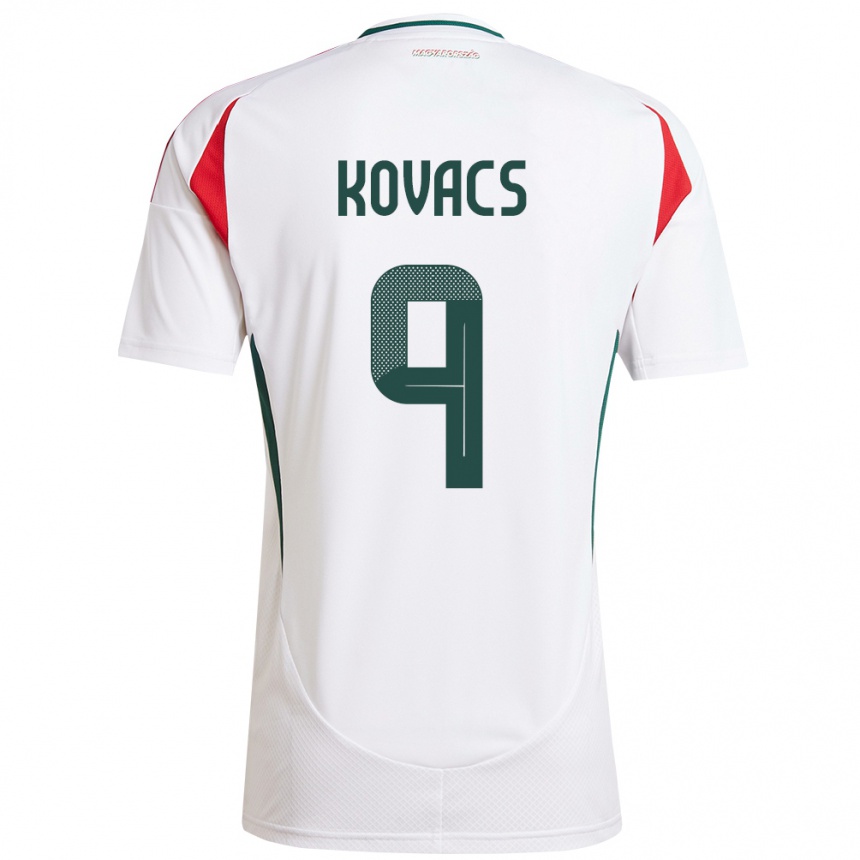 Kids Football Hungary Patrik Kovács #9 White Away Jersey 24-26 T-Shirt Canada