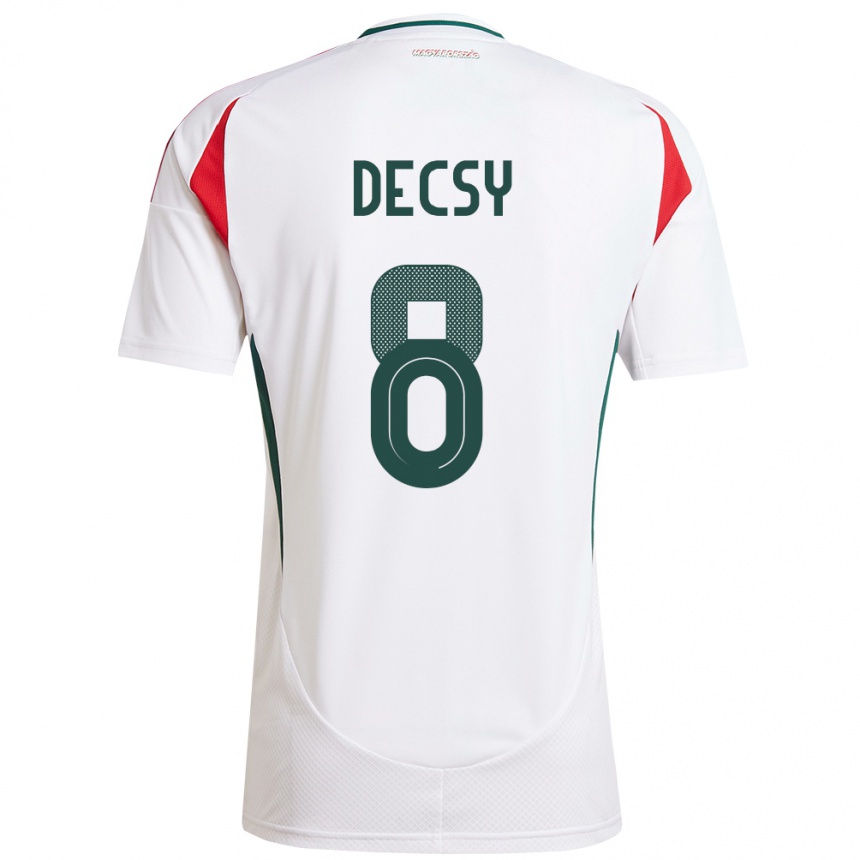 Kids Football Hungary Ádám Décsy #8 White Away Jersey 24-26 T-Shirt Canada