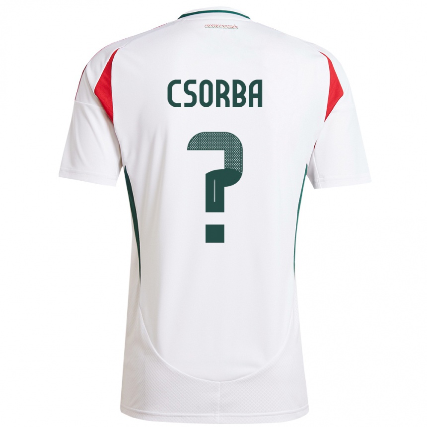 Kids Football Hungary Noel Csorba #0 White Away Jersey 24-26 T-Shirt Canada