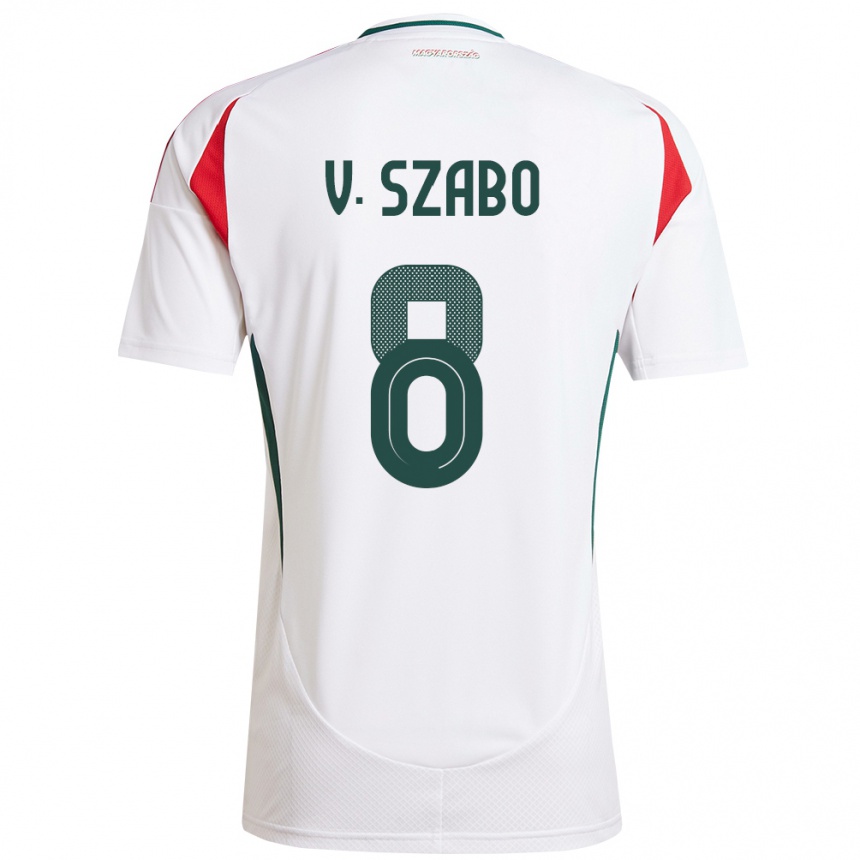 Kids Football Hungary Viktória Szabó #8 White Away Jersey 24-26 T-Shirt Canada