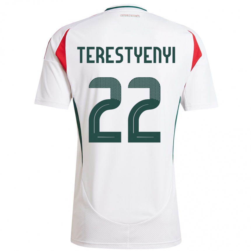 Kids Football Hungary Anna Terestyényi #22 White Away Jersey 24-26 T-Shirt Canada