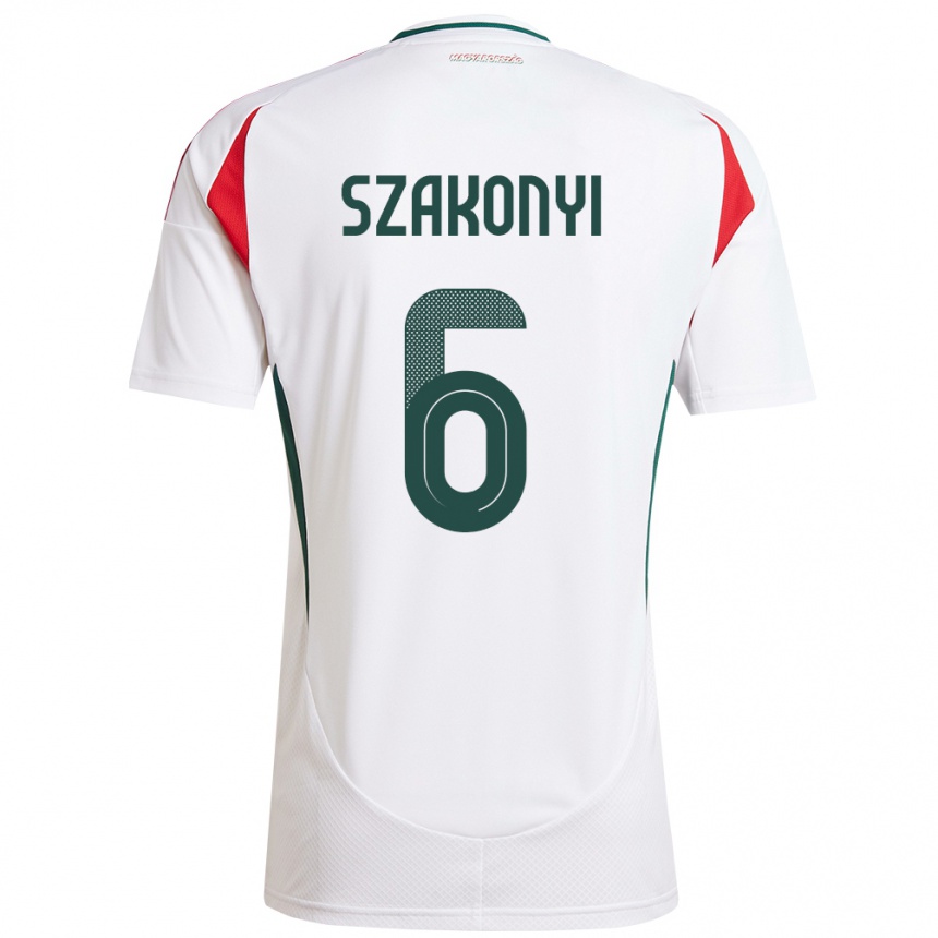 Kids Football Hungary Emese Szakonyi #6 White Away Jersey 24-26 T-Shirt Canada