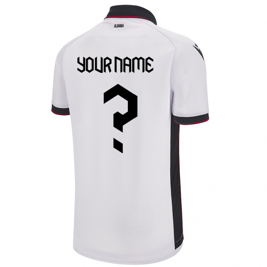 Kids Football Albania Your Name #0 White Away Jersey 24-26 T-Shirt Canada