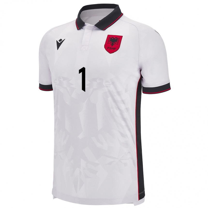 Kids Football Albania Viona Rexhepi #1 White Away Jersey 24-26 T-Shirt Canada