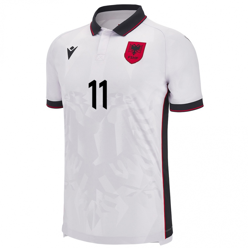 Kids Football Albania Oresti Rifa #11 White Away Jersey 24-26 T-Shirt Canada