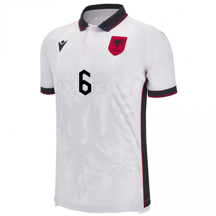 Kids Football Albania Sara Maliqi #6 White Away Jersey 24-26 T-Shirt Canada