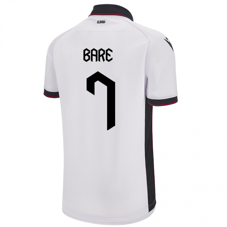 Kids Football Albania Keidi Bare #7 White Away Jersey 24-26 T-Shirt Canada