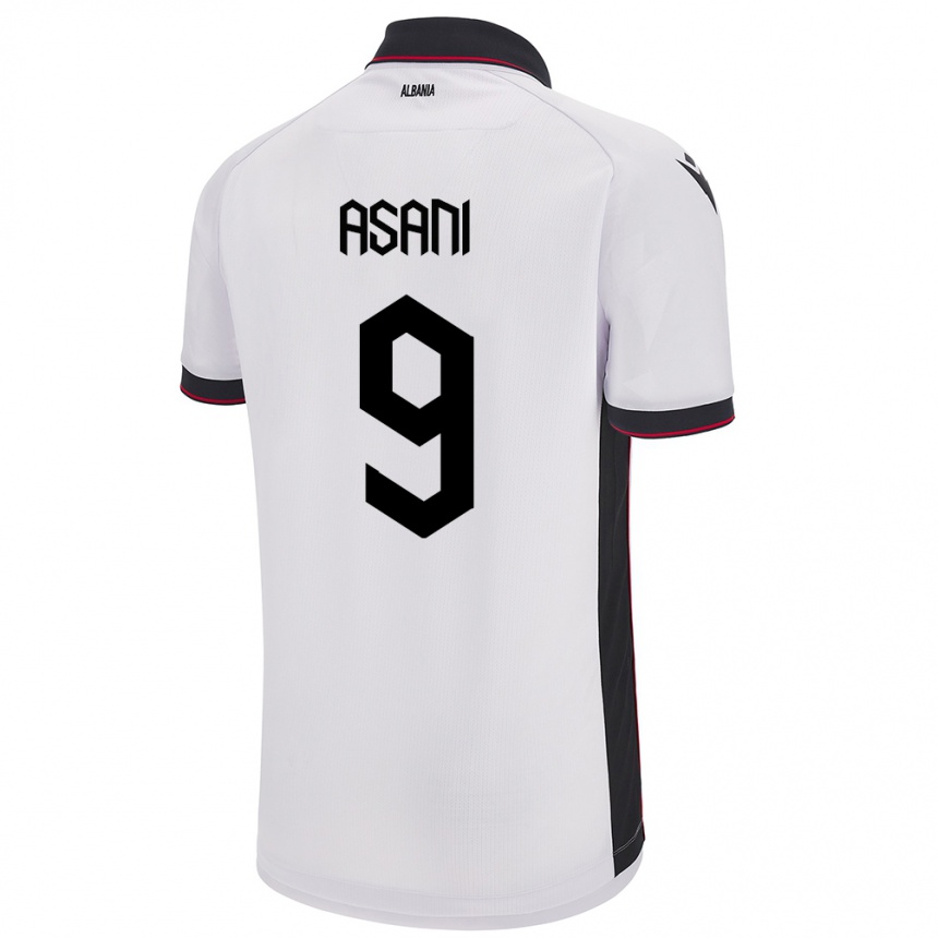 Kids Football Albania Jasir Asani #9 White Away Jersey 24-26 T-Shirt Canada