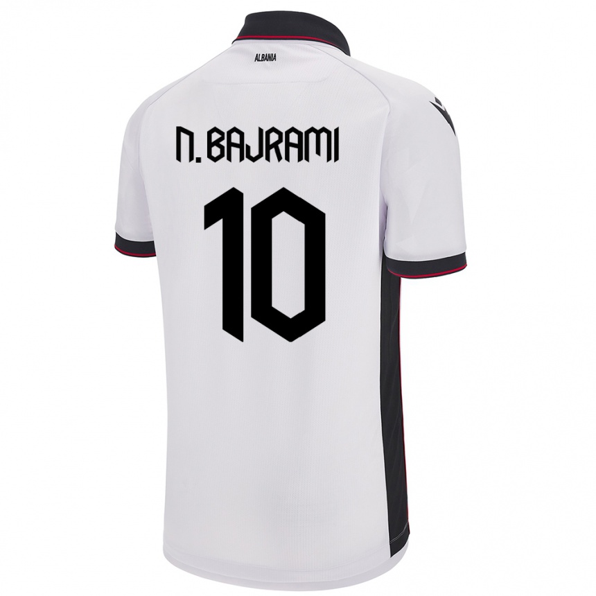 Kids Football Albania Nedim Bajrami #10 White Away Jersey 24-26 T-Shirt Canada