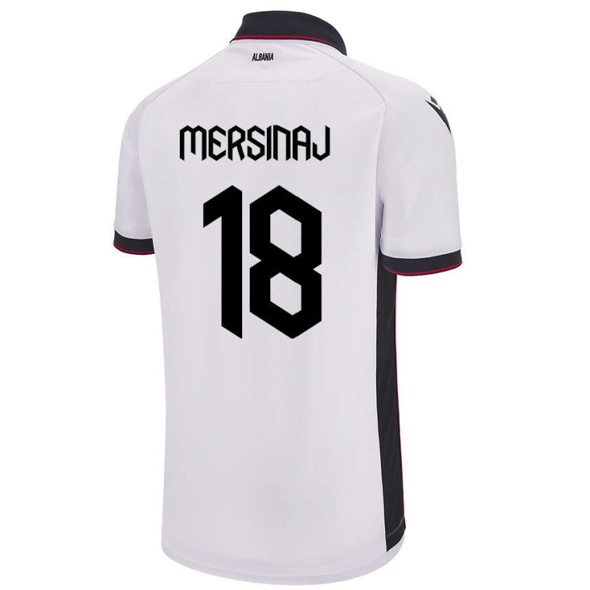 Kids Football Albania Jon Mersinaj #18 White Away Jersey 24-26 T-Shirt Canada