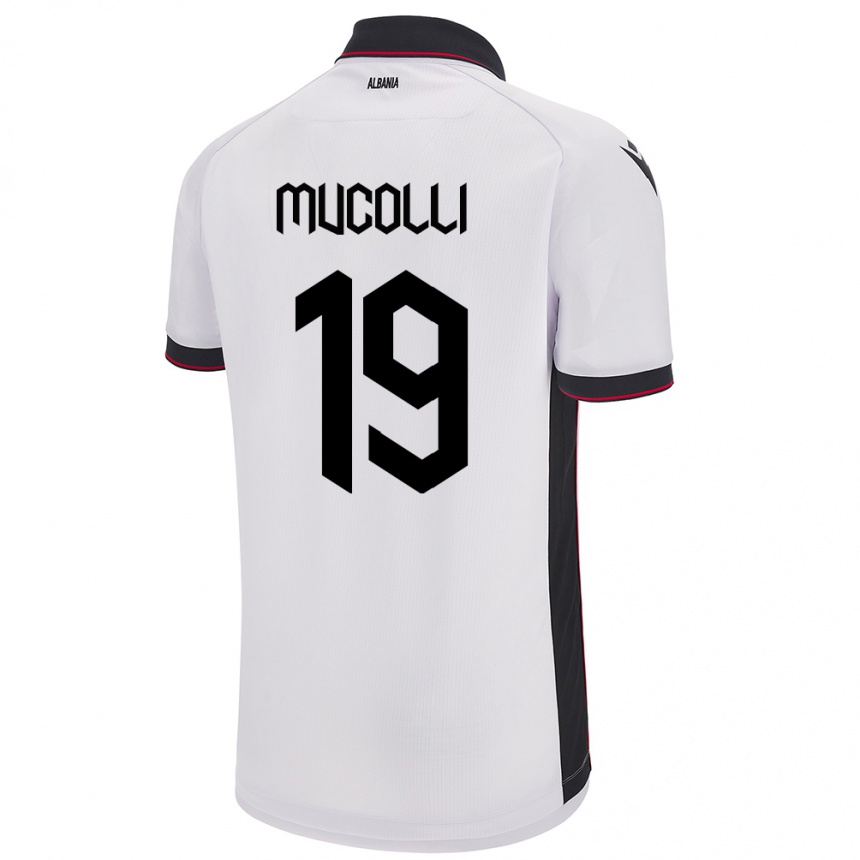 Kids Football Albania Arbnor Mucolli #19 White Away Jersey 24-26 T-Shirt Canada