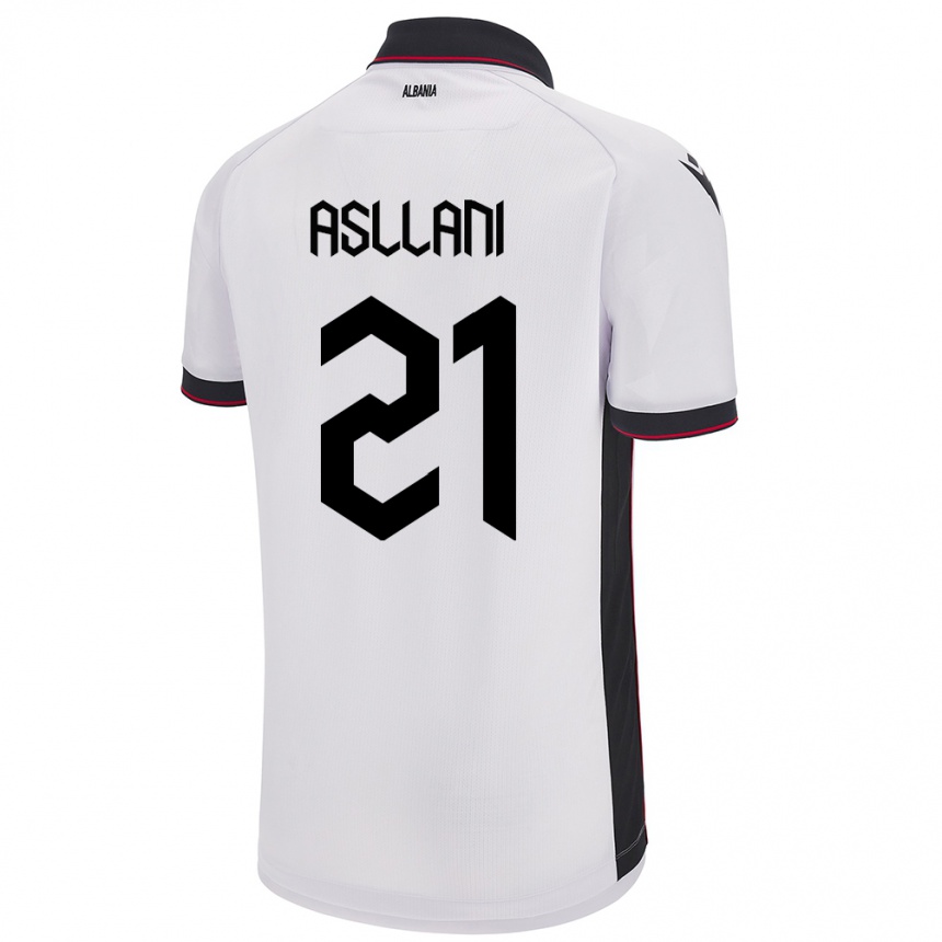 Kids Football Albania Kristjan Asllani #21 White Away Jersey 24-26 T-Shirt Canada