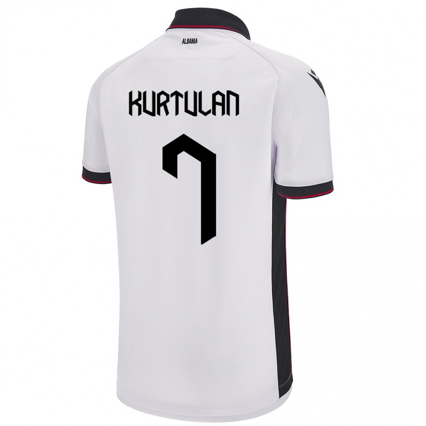 Kids Football Albania Arda Kurtulan #7 White Away Jersey 24-26 T-Shirt Canada