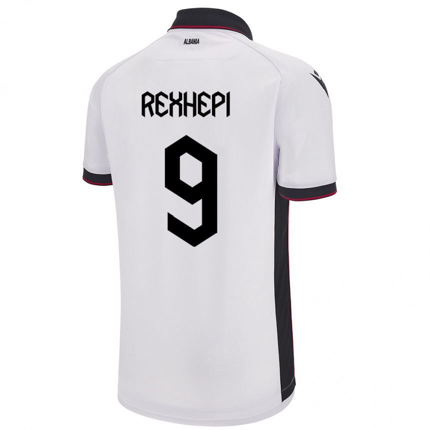 Kids Football Albania Arlind Rexhepi #9 White Away Jersey 24-26 T-Shirt Canada