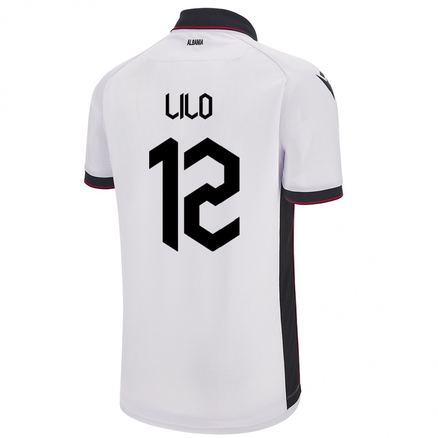 Kids Football Albania Klidman Lilo #12 White Away Jersey 24-26 T-Shirt Canada