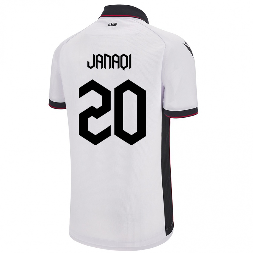 Kids Football Albania Dejvid Janaqi #20 White Away Jersey 24-26 T-Shirt Canada