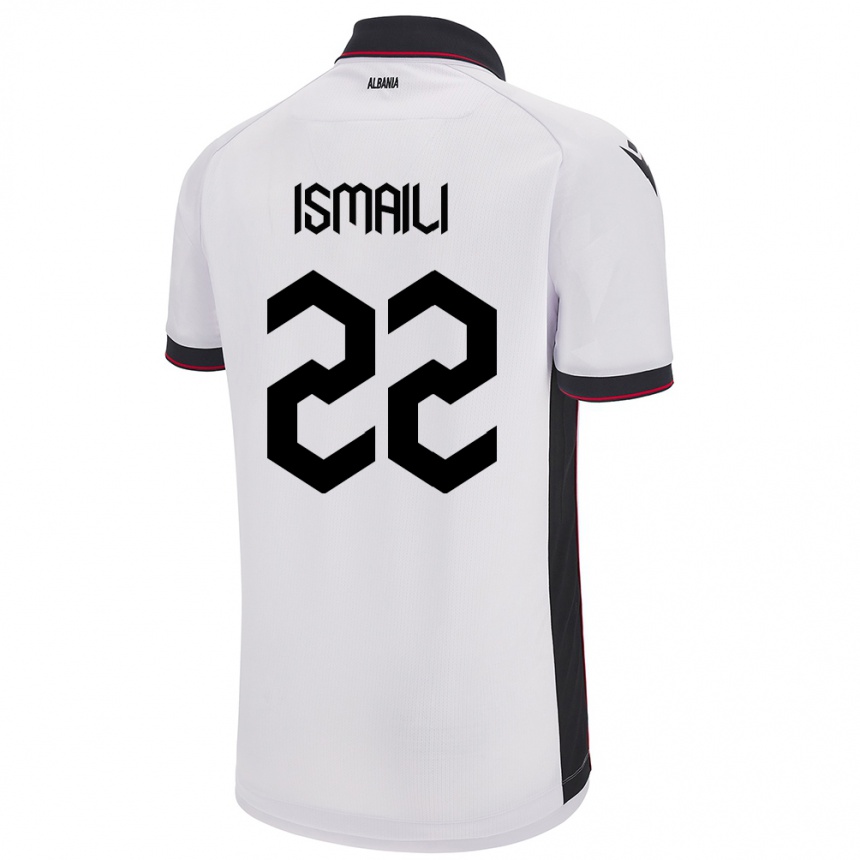 Kids Football Albania Ysni Ismaili #22 White Away Jersey 24-26 T-Shirt Canada