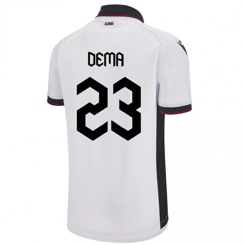 Kids Football Albania Endri Dema #23 White Away Jersey 24-26 T-Shirt Canada