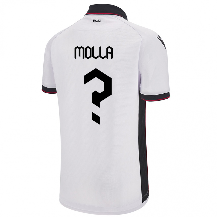 Kids Football Albania Marco Molla #0 White Away Jersey 24-26 T-Shirt Canada