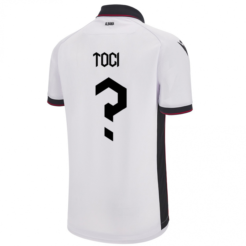 Kids Football Albania Eljon Toci #0 White Away Jersey 24-26 T-Shirt Canada