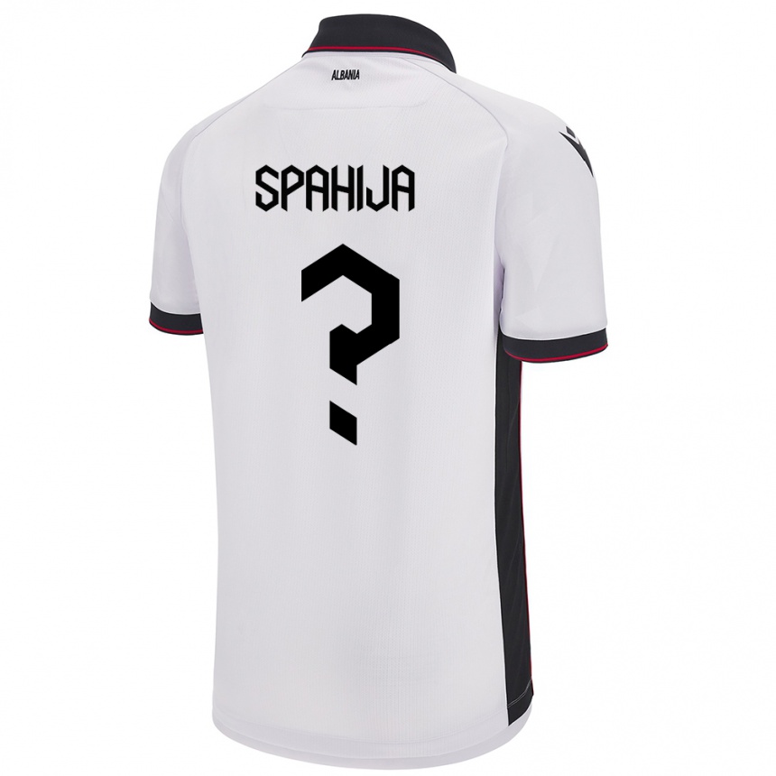 Kids Football Albania Flori Spahija #0 White Away Jersey 24-26 T-Shirt Canada