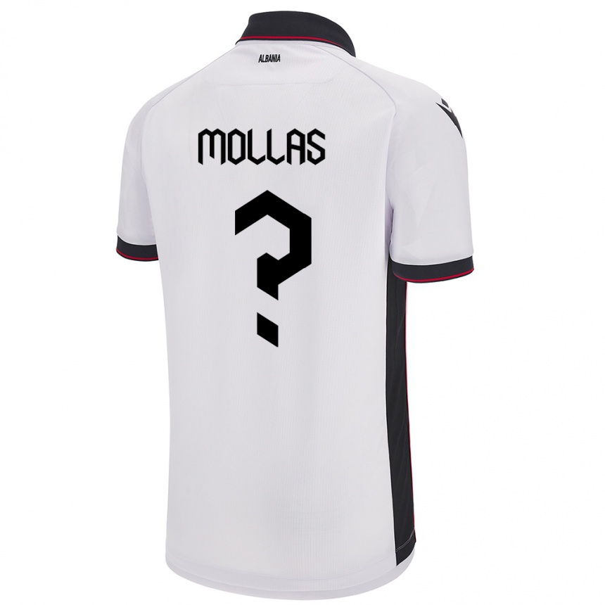 Kids Football Albania Arbi Mollas #0 White Away Jersey 24-26 T-Shirt Canada