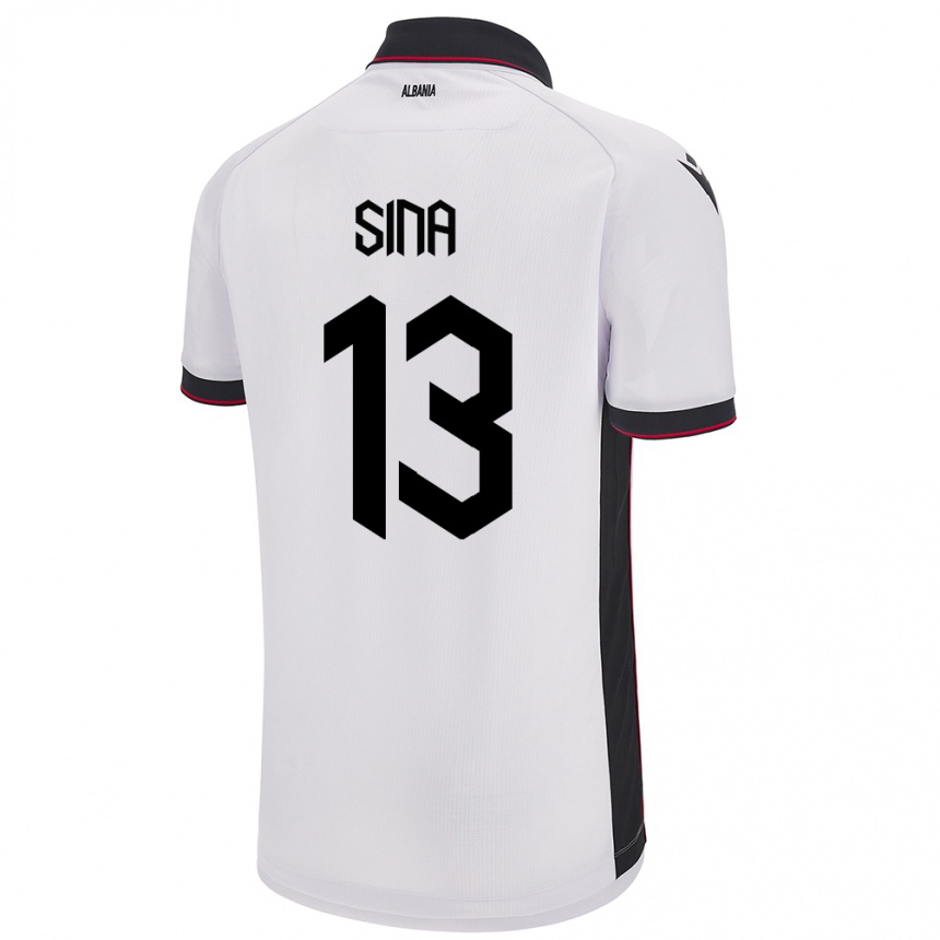 Kids Football Albania Samuele Sina #13 White Away Jersey 24-26 T-Shirt Canada