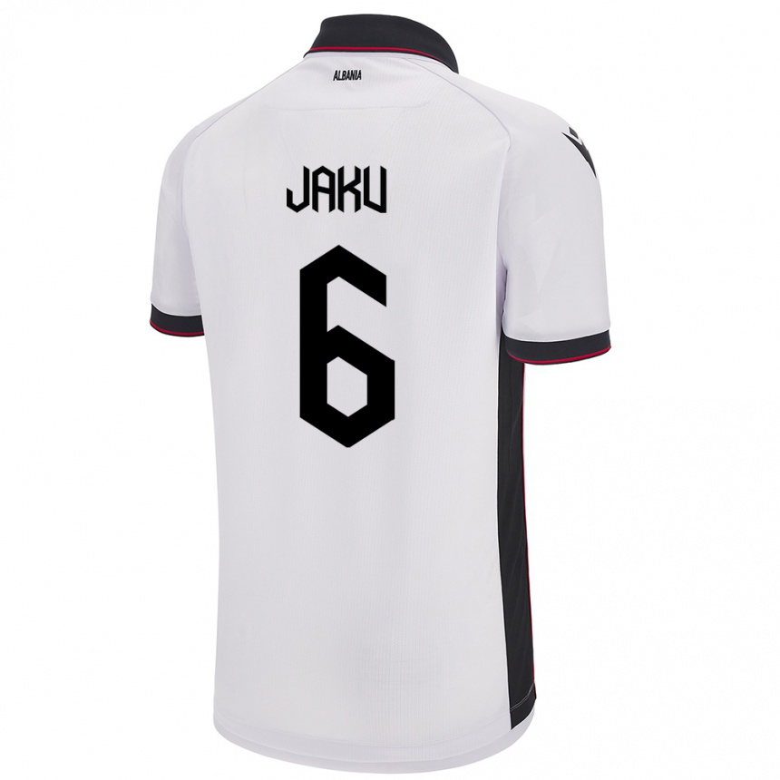 Kids Football Albania Jordi Jaku #6 White Away Jersey 24-26 T-Shirt Canada