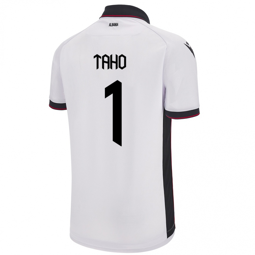 Kids Football Albania Alain Taho #1 White Away Jersey 24-26 T-Shirt Canada