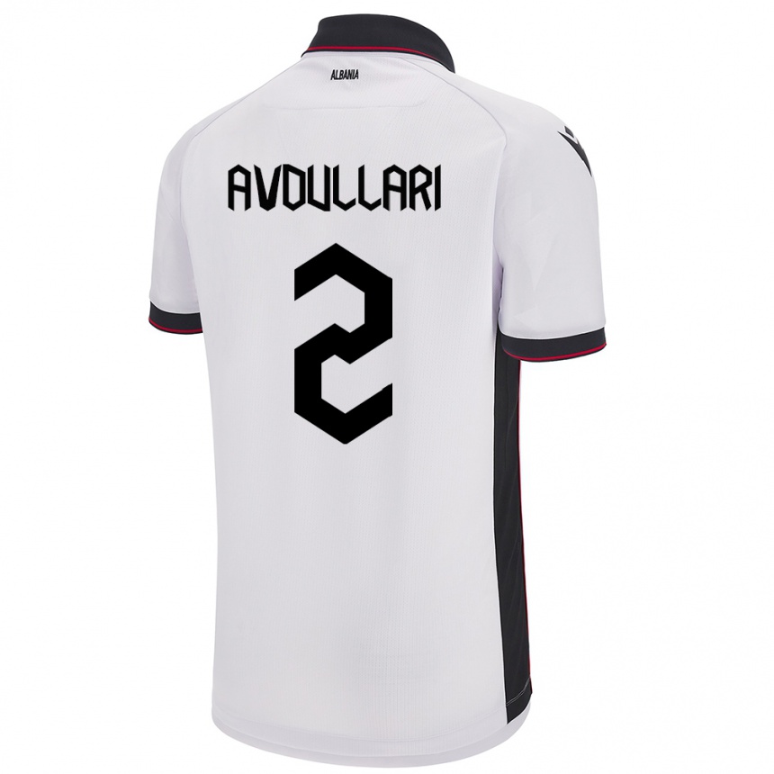 Kids Football Albania Davide Avdullari #2 White Away Jersey 24-26 T-Shirt Canada