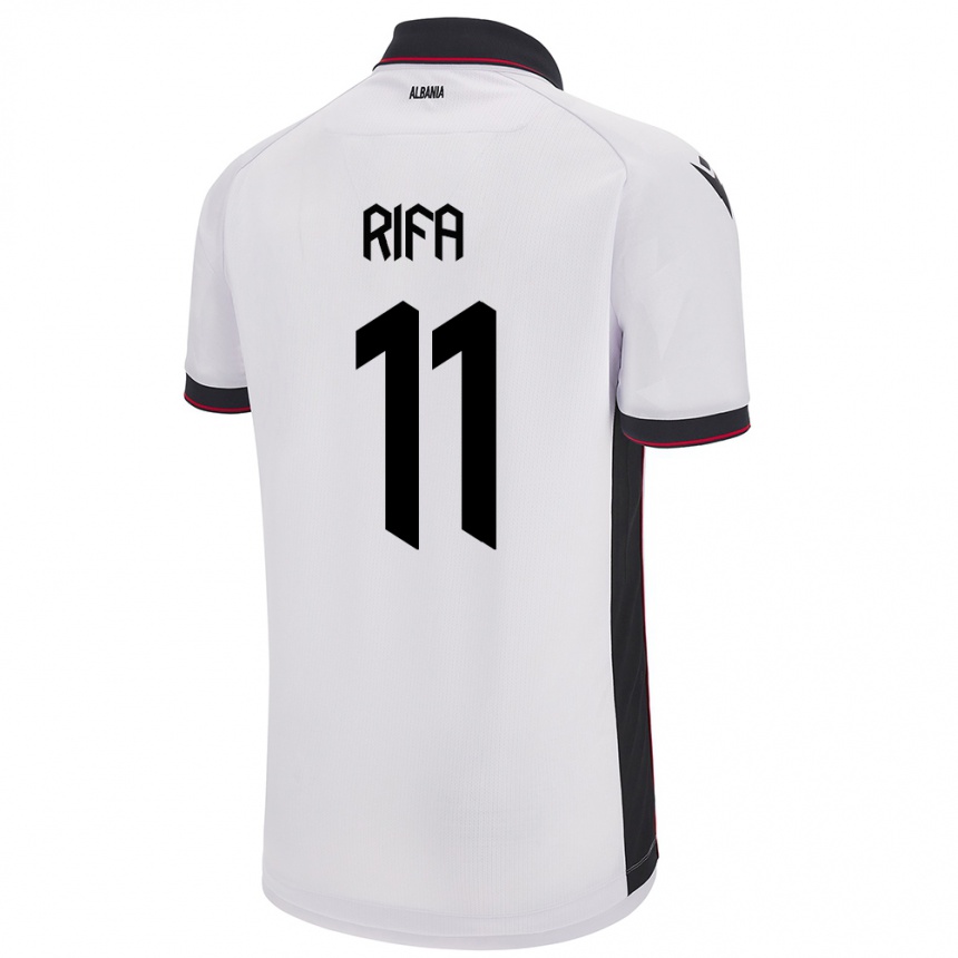 Kids Football Albania Oresti Rifa #11 White Away Jersey 24-26 T-Shirt Canada