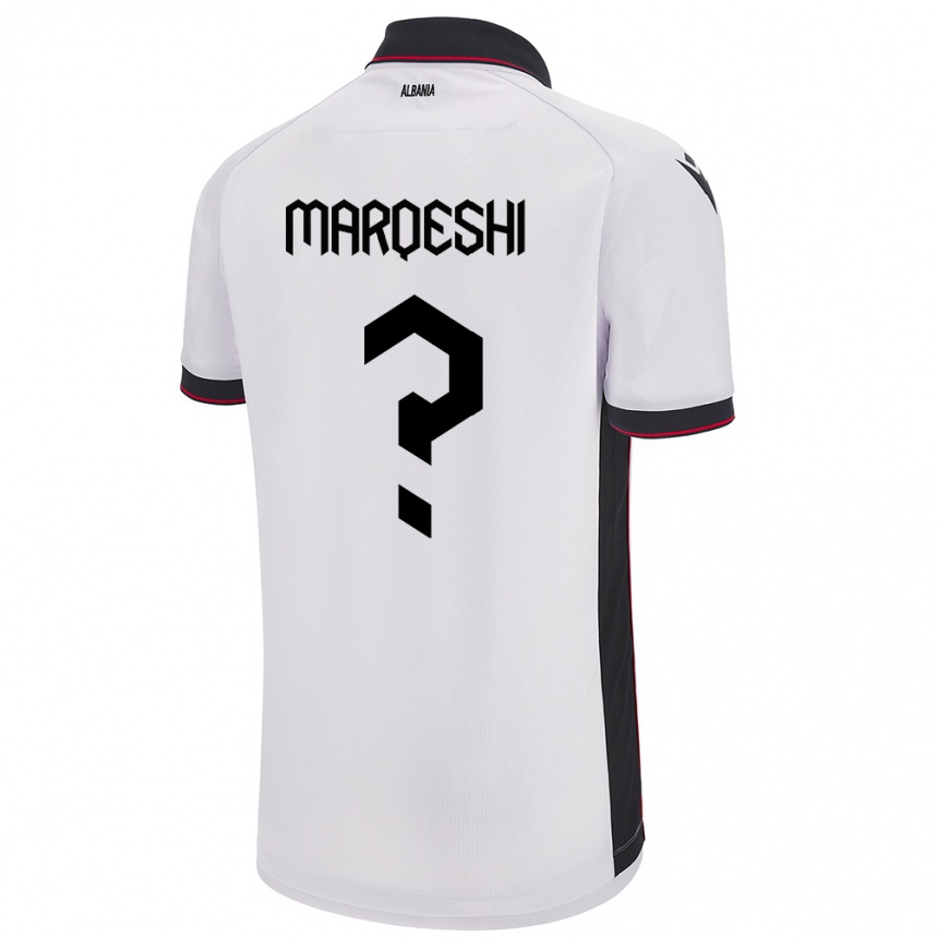 Kids Football Albania Ernesto Marqeshi #0 White Away Jersey 24-26 T-Shirt Canada