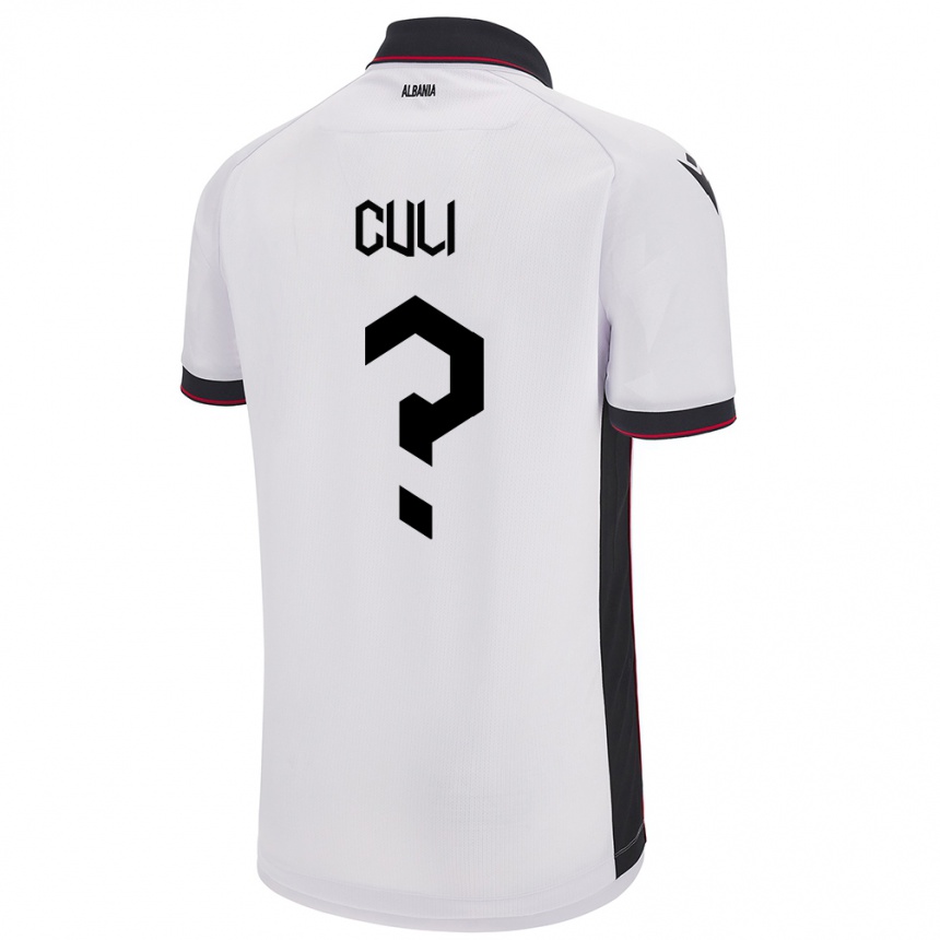 Kids Football Albania Daniel Culi #0 White Away Jersey 24-26 T-Shirt Canada