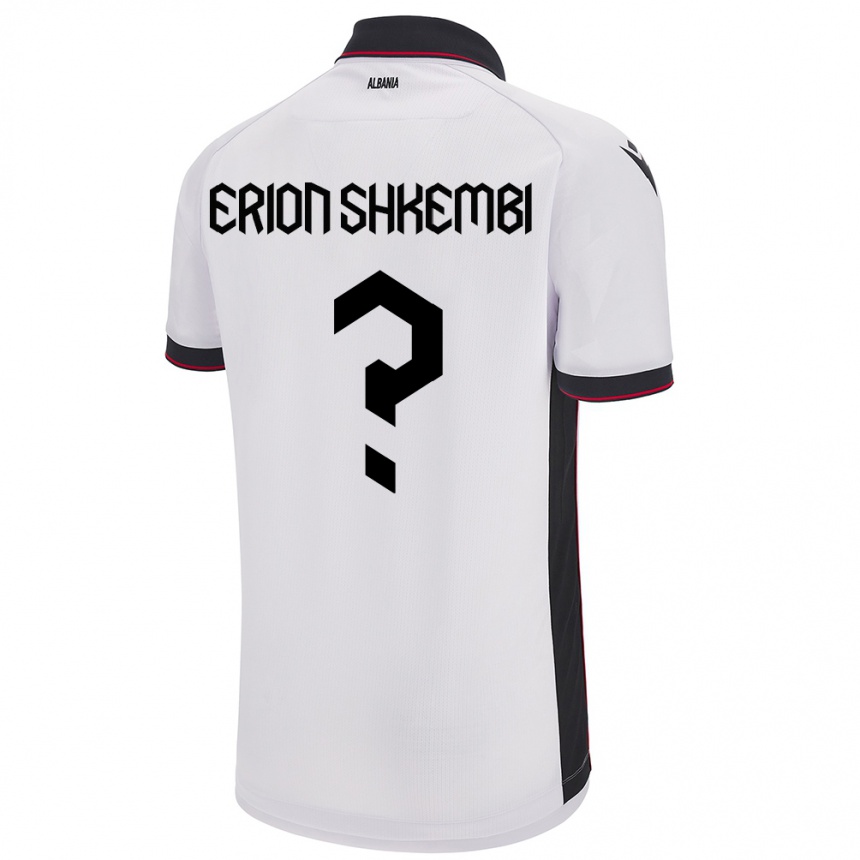 Kids Football Albania Erion Shkembi #0 White Away Jersey 24-26 T-Shirt Canada