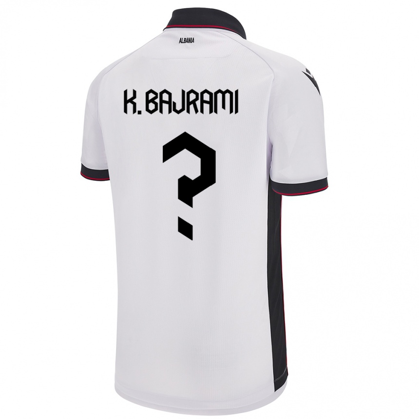 Kids Football Albania Klevi Bajrami #0 White Away Jersey 24-26 T-Shirt Canada