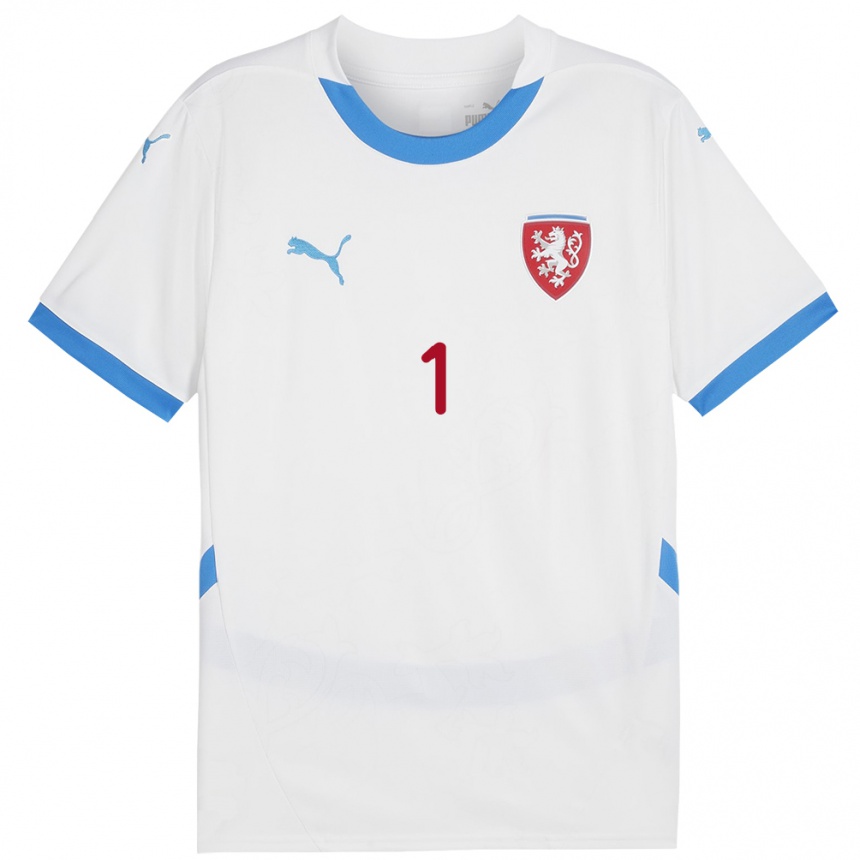 Kids Football Czech Republic Adam Rezek #1 White Away Jersey 24-26 T-Shirt Canada