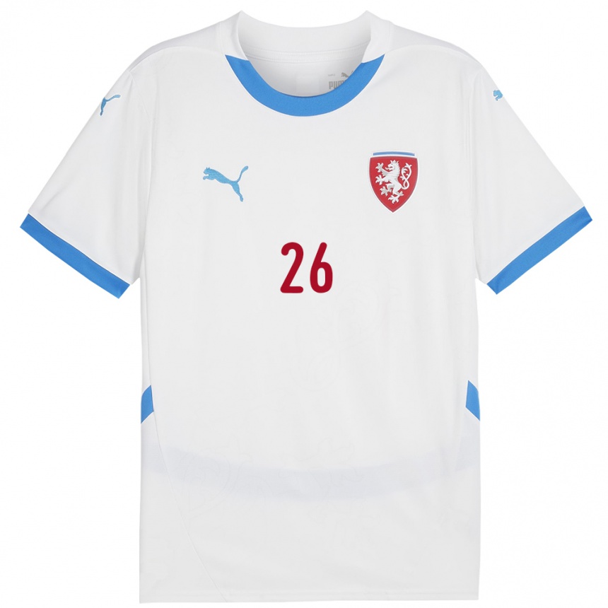 Kids Football Czech Republic Matej Jurasek #26 White Away Jersey 24-26 T-Shirt Canada