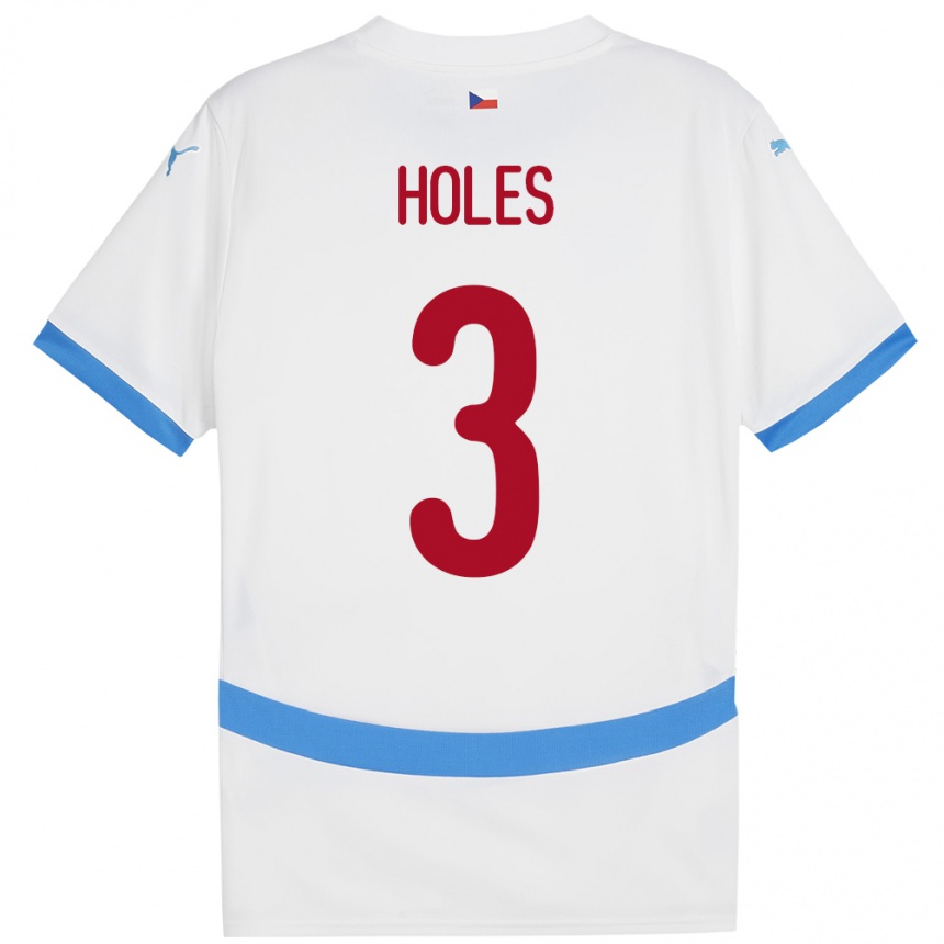 Kids Football Czech Republic Tomas Holes #3 White Away Jersey 24-26 T-Shirt Canada