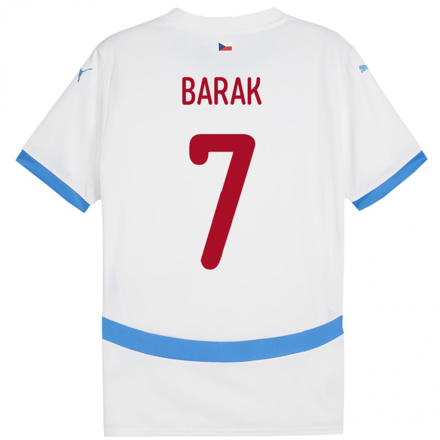 Kids Football Czech Republic Antonín Barák #7 White Away Jersey 24-26 T-Shirt Canada