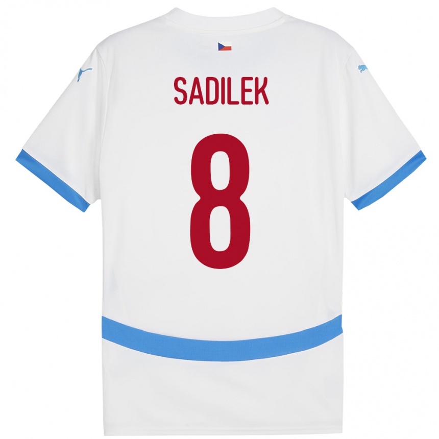 Kids Football Czech Republic Michal Sadílek #8 White Away Jersey 24-26 T-Shirt Canada