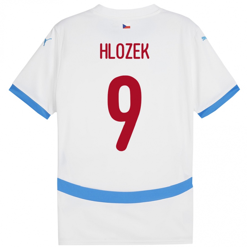 Kids Football Czech Republic Adam Hlozek #9 White Away Jersey 24-26 T-Shirt Canada