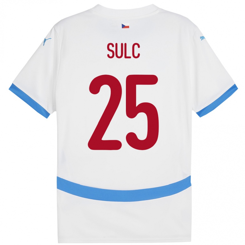 Kids Football Czech Republic Pavel Sulc #25 White Away Jersey 24-26 T-Shirt Canada