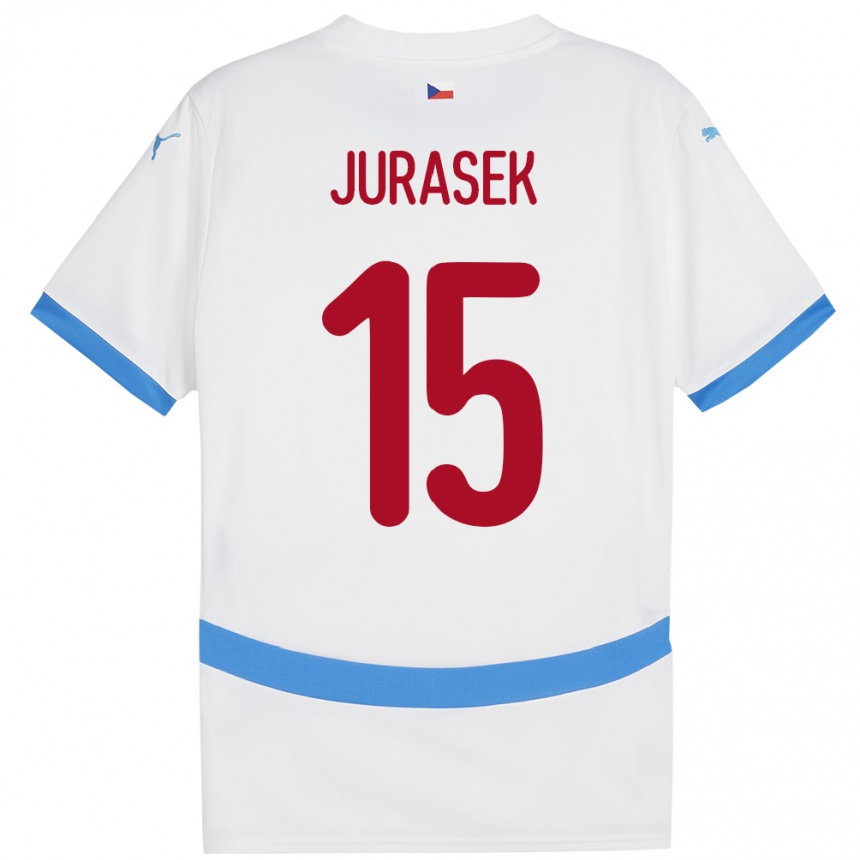 Kids Football Czech Republic David Jurásek #15 White Away Jersey 24-26 T-Shirt Canada